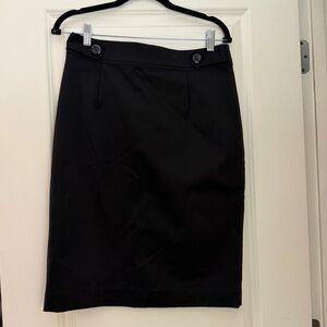 Vertigo Paris Black Pencil Skirt with Button Waist Detail